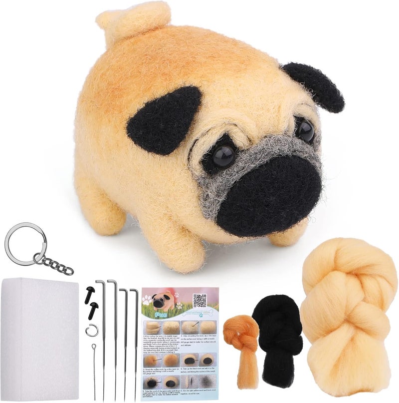 QMNNMA Needle Felting Kits, Needle Felting Supplies Kits with Tools, Animals Needle Felting Set with Foam Mat, Felting Kit for DIY Handcraft and Craft Project - Image 1